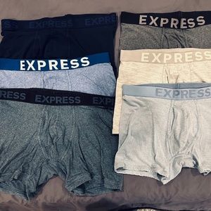 Express Boxer Briefs - Size Large 6 Pairs Multiple Colors Blue and Grey